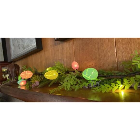 6 FT Easter Garland, Lighted Artificial Garlands with Egg, 20 LED Lights - Picture 1 of 10
